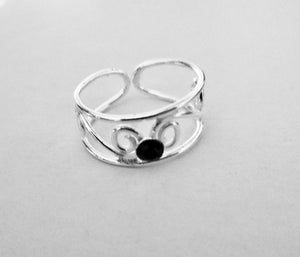 Toe Ring Sterling Silver 925 Adjustable Band Midi Pinky Ring Beach Jewellery Girl Womens, view 5