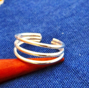 Sterling Silver Triple Band Toe Ring