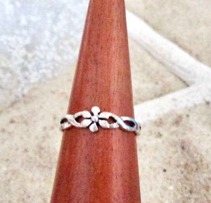 Sterling Silver 925 Toe Ring Adjustable Solid Band Midi Pinky Beach Girl Womens