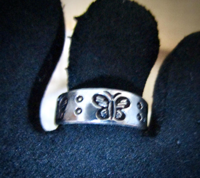 Toe ring sterling silver 925 adjustable size butterfly beach boho gift for girl women